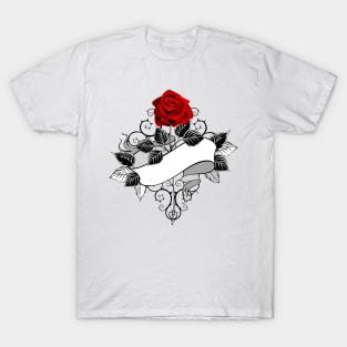 Red Rose with Ribbon T-Shirt